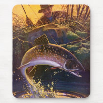 Vintage Fishing mousepads by YesterdayCafe Vintage Fishing mousepads