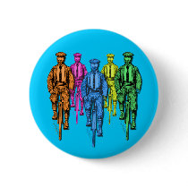 Vintage Five Fellas on Bikes Illustration buttons