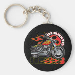 Vintage Flame Motorcycle Key Chain
