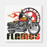 Vintage Flame Motorcycle Refrigerator Magnet