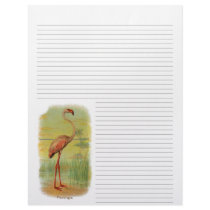 Vintage Flamingo Lined Letterhead