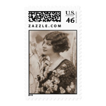 Vintage Flapper Girl Photos Portraits Postage Stamps
