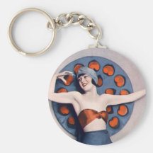 Vintage Flapper Keychain 02