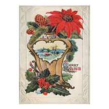 Vintage Flat Christmas Card Custom Invite