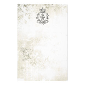 Vintage Fleur de Lis and Crown-notepad Stationery Paper