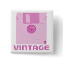 Vintage Floppy Pink Button by cubiclewars Vintage Floppy Pink Button