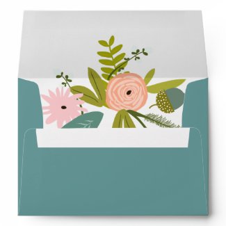 Vintage Flora and Fauna Wedding Envelopes