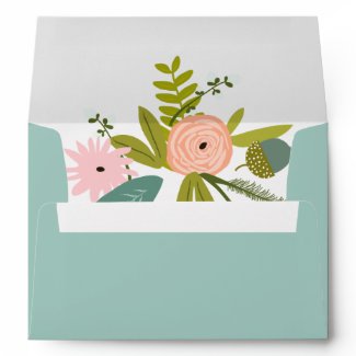 Vintage Flora and Fauna Wedding Envelopes