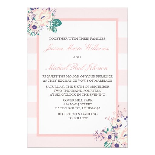 Vintage Flora Wedding Invitations