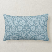 Vintage floral art nouveau blue green pattern throw pillows