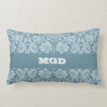 Vintage floral art nouveau blue green pattern throw pillows
