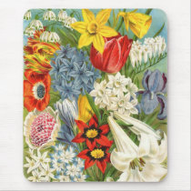 Vintage Floral Assortment Mousepad by vintagegiftmall Vintage Floral Assortment Mousepad