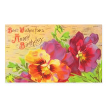 Vintage Floral Birthday Rectangular Sticker