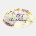 Vintage Floral Birthday Stickers