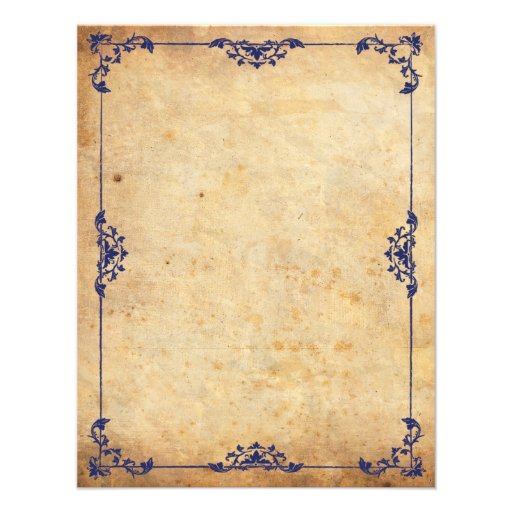 Vintage Floral Blue Monogram Rehearsal Dinner Card Custom Announcements