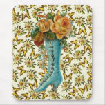 Vintage Floral Boot mousepads