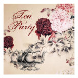 Vintage Floral Bridal Shower Tea Party Invitation