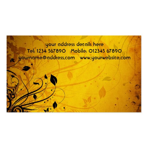 Vintage Floral Business Card (back side)