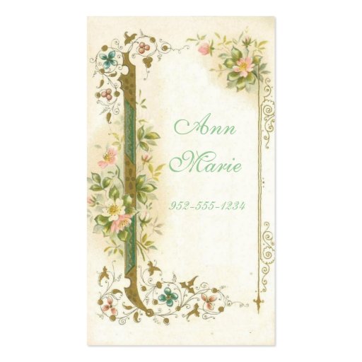 Vintage floral business card