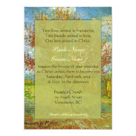 Vintage floral Christian wedding invitations. Custom Invites