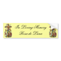 Vintage Floral Condolence Cross bumper stickers by JuJuGarden Vintage Floral Condolence Cross bumper stickers
