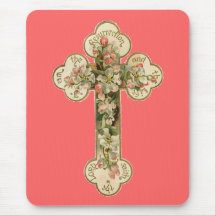 Vintage Floral Cross Mousepads