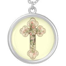 Vintage Floral Cross Pendant