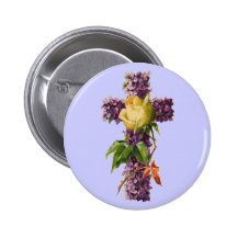Vintage Floral Cross Pins
