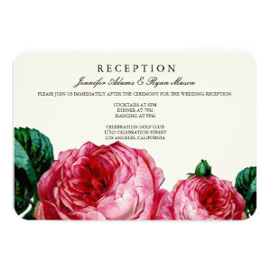 VINTAGE FLORAL DECOUPAGE WEDDING RECEPTION CARDS 3.5
