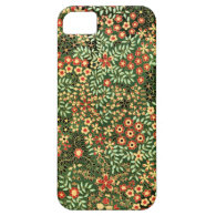 Green and Orange Vintage Floral Design iPhone Cases