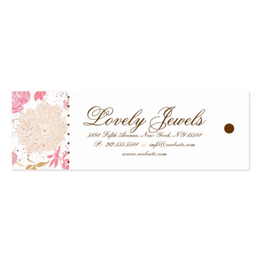 Vintage Floral Fashion Clothing Pink White Cream Business Card (front side)