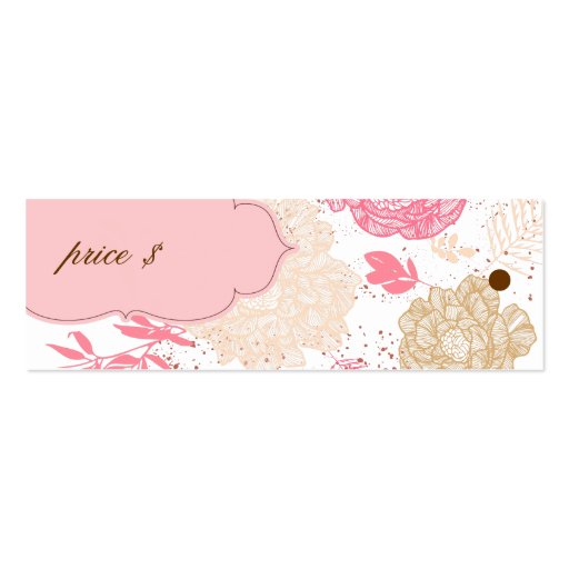 Vintage Floral Fashion Clothing Pink White Cream Business Card (back side)