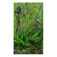 Vintage floral garden flower Iris by Van Gogh. Business Card