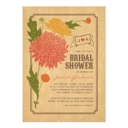 Vintage Floral Garden Party Bridal Shower Invite