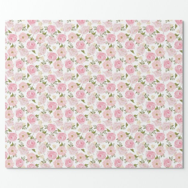 Vintage Floral Girly Flowers Wrapping Paper 3/4