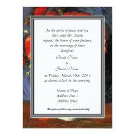 Vintage floral  invitation, van Gogh red poppies Invites