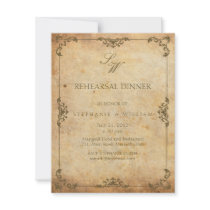Vintage Floral Monogram Rehearsal Dinner Card Custom Announcements