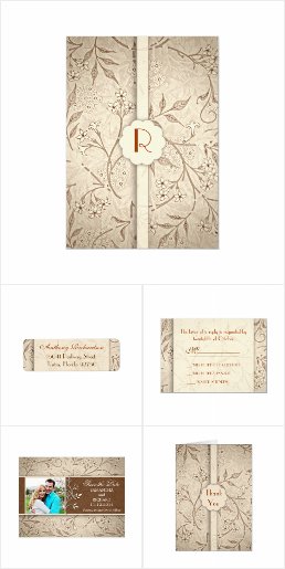 Vintage Floral Monogram Wedding Collection