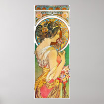 Vintage Floral Mucha Posters