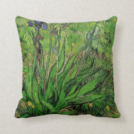 Vintage floral oil painting, Iris by Van Gogh Pillows