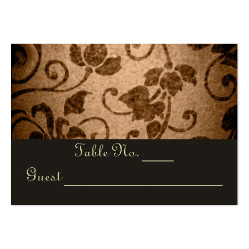 Vintage Floral Parchment Wedding Table PlaceCard Business Card Template (front side)
