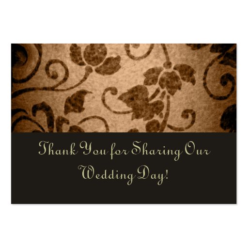 Vintage Floral Parchment Wedding Table PlaceCard Business Card Template (back side)