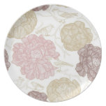 Vintage Floral Party Plates