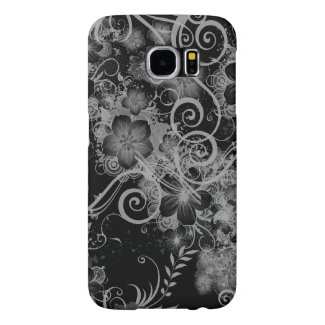 Vintage Floral Pattern Black and White Samsung Galaxy S6 Cases