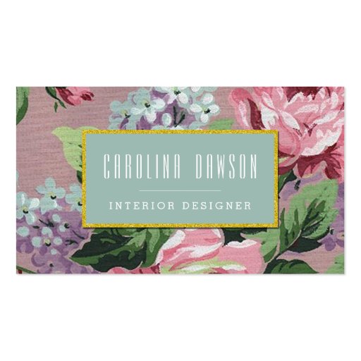 Vintage Floral Pattern Business Card (front side)