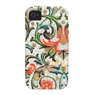 Giraffe  Eiffel Tower Picture on Vintage Floral Pattern Iphone Case For The Iphone 4 By Samack