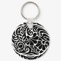 vintage floral pattern keychains