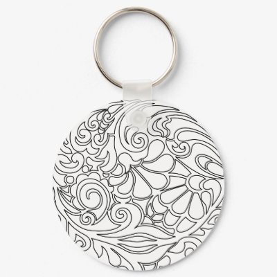 vintage floral pattern key chains by VioDeSign
