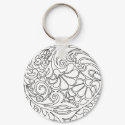 vintage floral pattern keychains