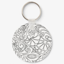 vintage floral pattern keychains